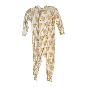 Pink Chicken Bamboo Easter Chick Print Zip Up Baby Sleeper Size 6-12 Months Snug